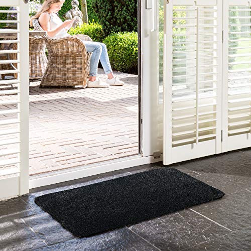 MUD STOPPER Door Mat | Shower Mat | Super Soft Feel | Machine Washable | Non-Slip Door Mat for Home/Office | 100% Polyester | 50 x 80cm - Graphit