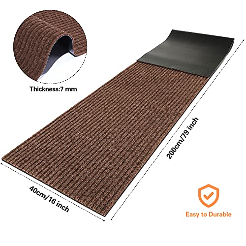 Nuanchu Large Semi Finished Outdoor Mat 16 x 79 Inch Narrow Door Mat Non Slip Mats Waterproof Carpet Roll for Bathroom Entryway Indoor Outdoor (C