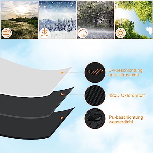 OFFCUP Garden Furniture Cover, 180*120*74cm Rattan Cube Set Cover, Heavy Duty 420D Oxford Fabric Patio Table Cover Patio Furniture Cover Garden T