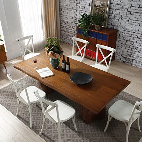 KEVINSPACE X-Back Chair Set of 4, Cross Back Chair for Kitchen, Dining Chair Furniture 4-Pack16.1" x17.3"x 35", White