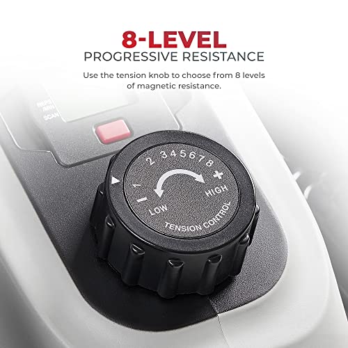 Sunny Health & Fitness Magnetic Under Desk / Standing Elliptical Machine, Portable Mini Elliptical W/ Resistance and LCD Monitor, Built-in Wheels