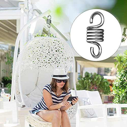 JTOOYS 2 Pieces Hammock Spring, Hardened Galvanized Steel Extension Spring for Hanging Hammock Chairs and Porch Swings Heavy Duty Spring Leisure