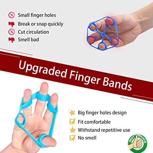 Grip Strengthener, 6 Pcs Hand Grips Strengthener Finger Strengthener, Silicone Hand Strengthener Grip Trainer Forearm Strengthener for Stress Rel
