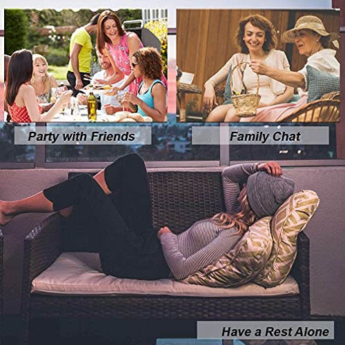 Outdoor Patio Furniture Sets 4 Pieces Patio Set Rattan Chair Wicker Sofa Conversation Set Patio Chair for Backyard Lawn Porch Poolside Balcony Ga