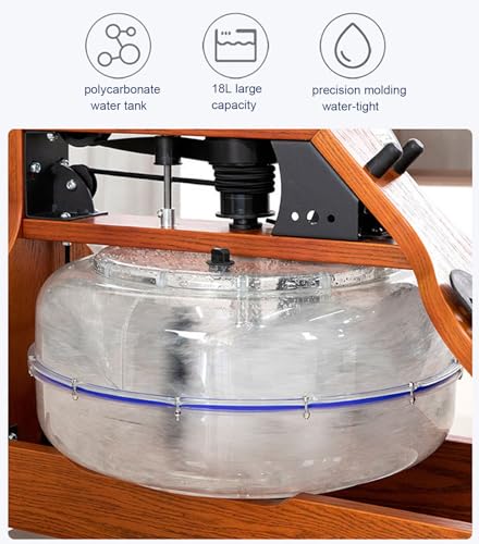 HAWEWE Rowing Machine For Home Use Water Resistance Oak Wood Folding Rower Machine With LCD Monitor Cardio Equipment 264lbs Weight Capacity