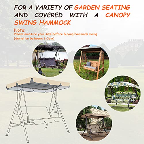 SOKINGCOVER Replaceable Swing Canopy, Khaki, Swing Ceiling Replacement Cover 168 x 120 x 18cm
