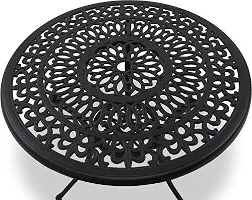 Homeology POSITANO Garden & Patio Black Cast Aluminium Bistro Table