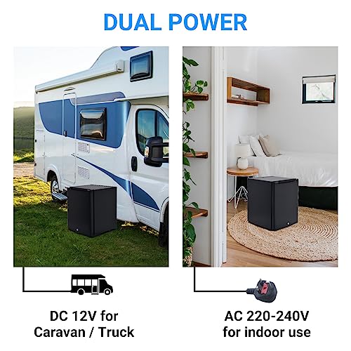 SMETA 12V Fridge for Campervan, 2 Way Camping Fridge 12V 240V with Lock 40L Campervan Fridge Caravan Fridge 12V Car Fridge for Yacht Van Truck RV