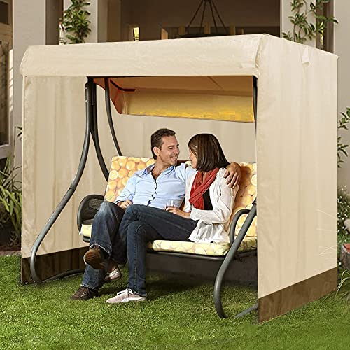 Garden Swing Cover 3 Seater Waterproof L220 xW125 x H170 cm Patio Swing Chair Bench Cover Outdoor Garden Furniture Rain and Snow Protection Cover