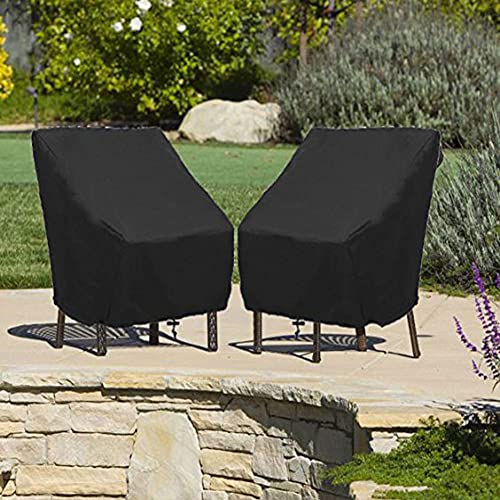 Huaxingda Patio Chair Covers Waterproof, Outdoor Heavy Duty High Back Furniture Chair Protective Cover for Garden Deep Seat Lounge Chair, 210D Ox