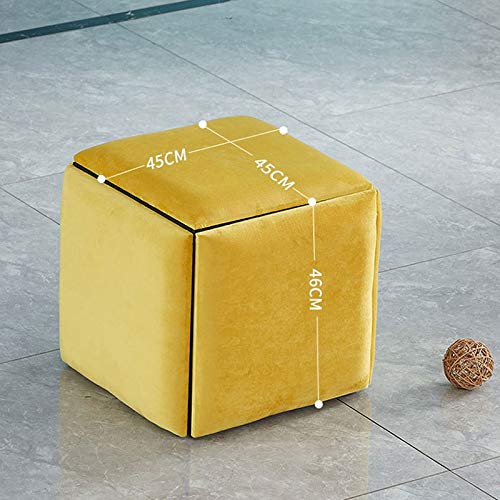 LUKEO Cube Sofa Stool Living Room Dresser Changing Shoes Stool Ottoman Folding Stool Set Space Saving