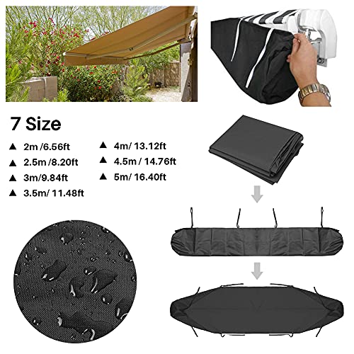 Patio Awning Cover, Patio Protection Canopy, Heavy Duty Weather Proof Polyester Fabric, Protective Cover for 2.5M Wide Retractable Awnings, for G