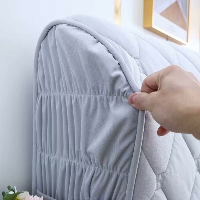 SUCHETA Velvet Bed Headboard Slipcover Full Queen California King Size Bed, Stretch Bed Headboard Cover Soft Dustproof Protector (Color : F, Size