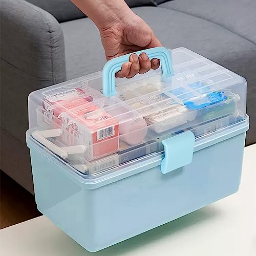 YAYODS 2 PCS 3 Layer Multipurpose Storage Box, Medicine First Aid Storage Box Home, Art & Crafts Case, Sewing Box with Handle for Craft, Cosmetic