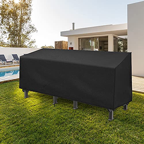 FlyLemon 3 Seater Garden Bench Cover,Breathable 420D Oxford Fabric, Waterproof UV Resistant Outdoor Bench Seat Cover (163 x 66 x 63 / 89cm)