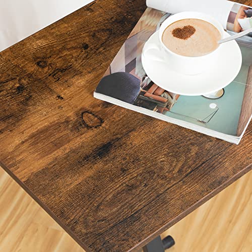 HOOBRO Side Table Height Adjustable, Folding TV Tray Table, TV Dinner Table for Eating, Small Folding Table, Foldable Coffee Snack Table for Smal