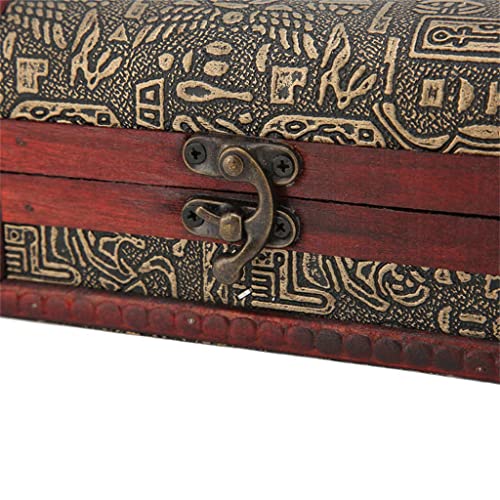 MIAOHY Treasure Box Retro Style Wooden Treasure Chest for Office for Travel for Home Storage Box