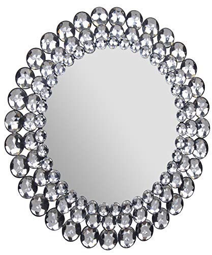 Patton Wall Decor Everly Hart Collection Round Jeweled Mirror, 17" x 17"