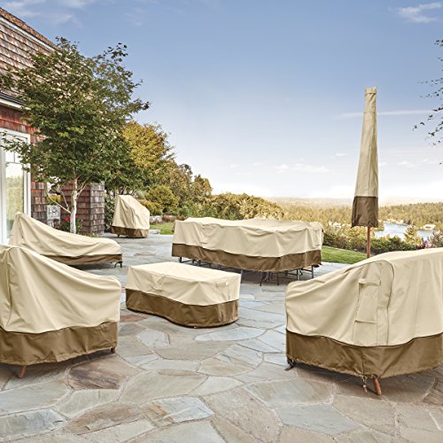 Classic Accessories Veranda Square Patio Ottoman/Side Table Cover - Durable and Water Resistant Outdoor Furniture Cover, Small (70972)