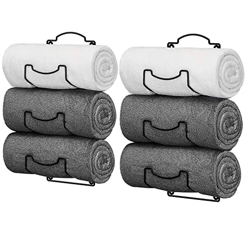 Towel Rack Wall Mounted, Set of 2 Towel Storage for Bathroom, Metal Bath Towels Holder, Hanging Washcloth Hand Towel Storage Organizer (Chrome)