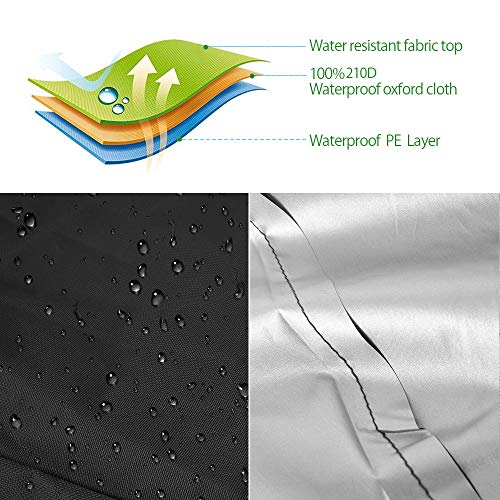 Garden Table Cover Round Patio Daybed Cover Waterproof Oxford Fabric Garden Furniture Cover Outdoor Daybed Sofa Protective Cover 228x83cm (210D)