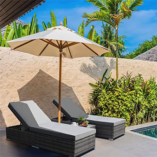 DLOETT Vintage Rattan Lounge Sofa Double Chair Furniture Stool Set Cushion Garden Seat