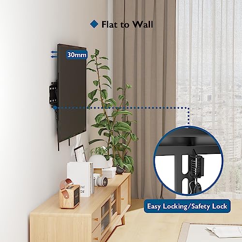 BONTEC Ultra Slim TV Wall Bracket Mount for 23"-60" LCD LED 3D Plasma TVs, Low Profile Tilt TV Wall Mount up to VESA 400x400mm, 45kg Weight Capac