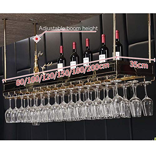 SUCHETA Wine Rack European Wine Glass Rack Adjustable Hanging Wine Bottle Holder Double Storage Stainless Steel Wine Holder Stemware Holder With