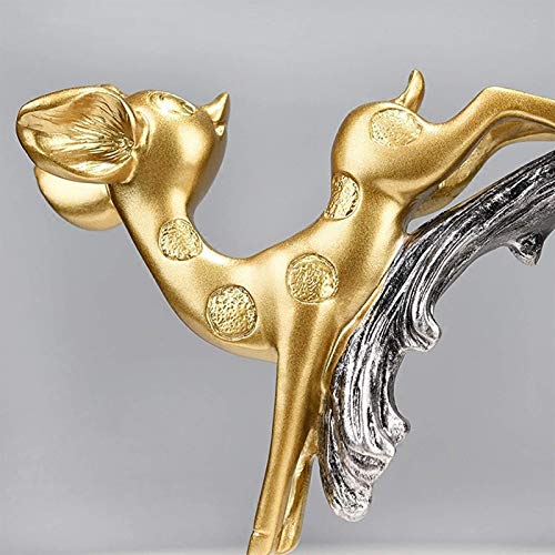 HUANGXING - Modern Creative Couple Deer Craft Decoration Home Living Room Room Wine Cabinet Entrance Deer Statue Home Office Decor Animal Wedding
