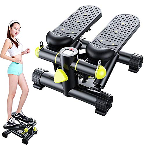 ALREMO HUANGXING - 2In1 Stepper with LCD Display, Body Sculpture Lateral Twist Stepper, Hydraulic Mini Weight Loss Slim Legs Plastic Fitness Equi
