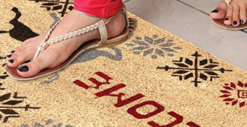 Coco&Coir Door Mat | Non-Slip | Thick Coir | Premium Quality | Rubber Backed | Eco-Friendly | Indoor | Outdoor | Heavy Duty | Christmas Theme | X