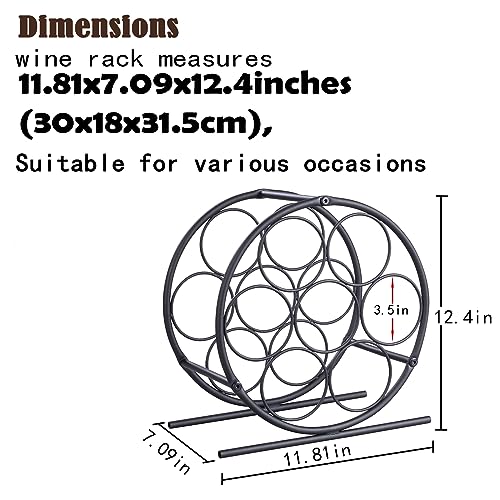 GOSSI Wine Rack Wine Bottle Holders Stands - Black 7 Bottle Metal Stand for White Collar Wine Lovers - Model GOSSI-23035