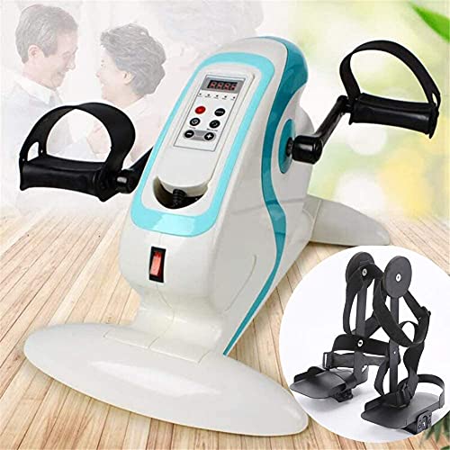 LUNEZY Motorized Exercise Cycle/Bike for The Handicapped & Disabled, Electric Pedal Exerciser with Leg Protector Bracket for The Elderly (White)