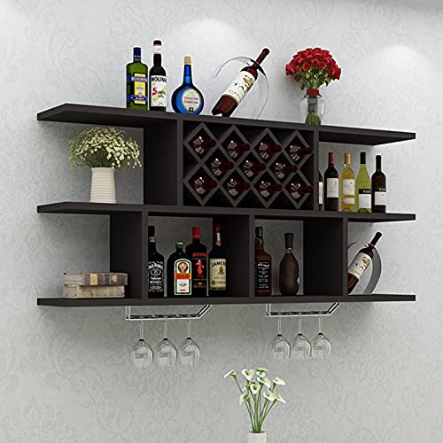 SUCHETA Wooden Wine Racks Wine Cabinet, Wall-Mounted Simple And Modern Dining Room Rack, Decorative Wine Rack, Living Room Home Solid Wood Creati
