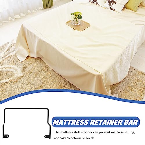 Mattress Stopper Bar Mattress Retainer Bar 2pcs Metal Mattress Slide Stopper Mattress Non Brackets Baffle Bed Frame Guard Rail Stops Mattress fro