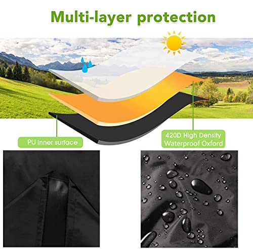 COOSOO Double Chaise Lounge Cover Waterproof 82Inch 2-Person Wide Patio Chair Cover Rattan Daybed Sofa Recliner Furniture Protective Dust Cover W