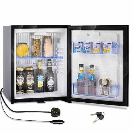 SMETA Camping Fridge 12V 240V, 12V Fridge for Campervan with Lock, Campervan Fridge Caravan Fridge Car Fridge for Yacht Van Truck RV Travel Quiet