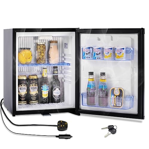 SMETA Camping Fridge 12V 240V, 12V Fridge for Campervan with Lock, Campervan Fridge Caravan Fridge Car Fridge for Yacht Van Truck RV Travel Quiet