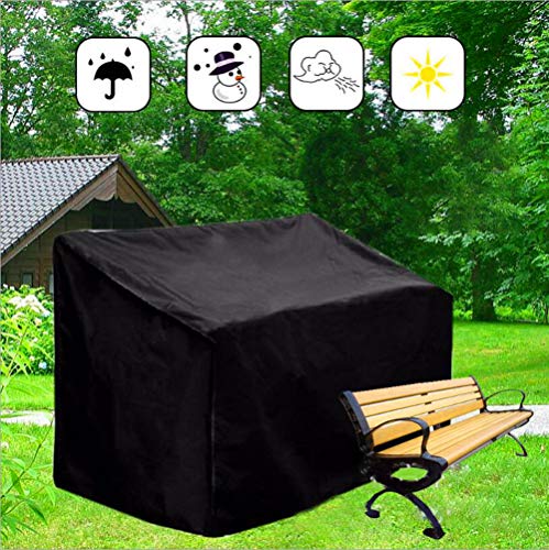 Garden Bench Cover 2 Seater Outdoor Waterproof Loveseat Cover 420D Oxford Fabric Garden Seat Cover Patio Furniture Cover with Drawstring Cord and
