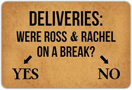 100 yeah Funny Doormat were Ross and Rachel On A Break Non-Slip Outdoor/Indoor Rubber Door Mats for Front Door/Garden/Kitchen/Bedroom 23.6''x15.7