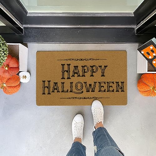 OJIA Happy Halloween Door Mat 30" x 17", Non-Slip Front Door Mat Outdoor Entrance, Non-Shedding Fall Door Mat Funny Outdoor Indoor Door Mats Porc