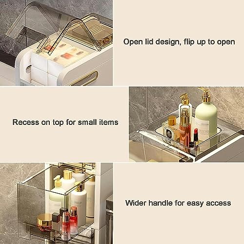 OPSREY Slim Bathroom Storage Corner Floor Cabinet, Narrow Toilet Paper Organiser Unit for Small Space, Home Living Room Bedroom