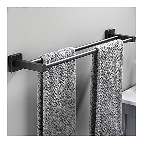 HIGOH Towel Rack Towel Rail for Bathroom, Matte Finish Stainless Steel Bathroom Accessory Double Towel Bar Towel Rail Towel Holder Bathroom Hardw