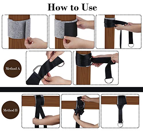 Mocraft Tree Swing Hanging Straps, Outdoor Hammock Straps Adjustable, Swing Suspension Strap Kit with 304 Stainless Steel, Swivel Safety Lock, Ca