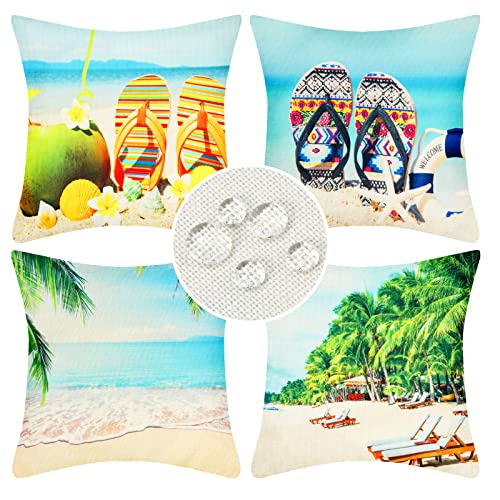Outdoor Cushion Covers for Garden Furniture Decorative Waterproof Throw Pillow Cover Rudder Starfish Wood Background Square Pillowcases 45X45cm P