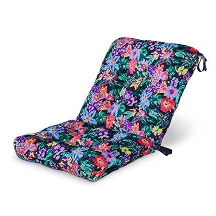 Classic Accessories Vera Bradley Water-Resistant Patio Chair Cushion, 21 x 19 x 22.5 x 5 Inch, Happy Blooms, Seat Back Cushion