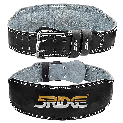 Weight Lifting Belt Gym Fitness, Leather lifting belt, Padded Lumbar Back Support, Adjustable Holes, Powerlifting Bodybuilding Deadlifts Squats E