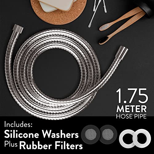 DIY Doctor Universal Shower Hose - 1.75m x 11mm Extra Long Shower Hose - Flexible Shower Hose - Longer Than Shower Hose 1.5m - Shower Pipe - Stai