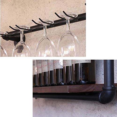 NEOCHY Wine Rack Retro Modern Wall-Mounted Goblet Holder Hanging Bottle Display Floating Living Room Bar Decoration