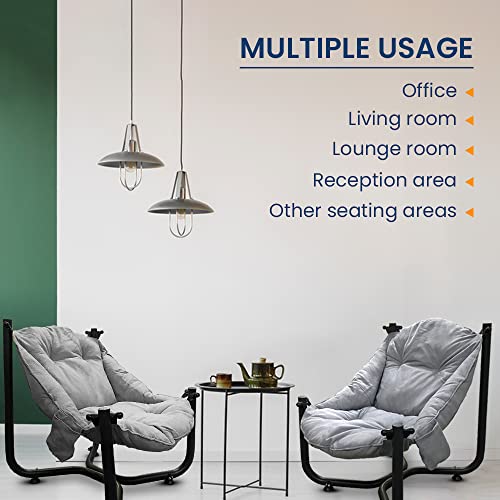 METALLIC TURTLE Comfort Chairs Set of 2 Garden Lounge Patio Camping Chairs Balcony Furniture, Conservatory Sofa (Grey)